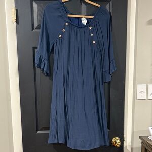 NAIF Navy Blue Midi Dress